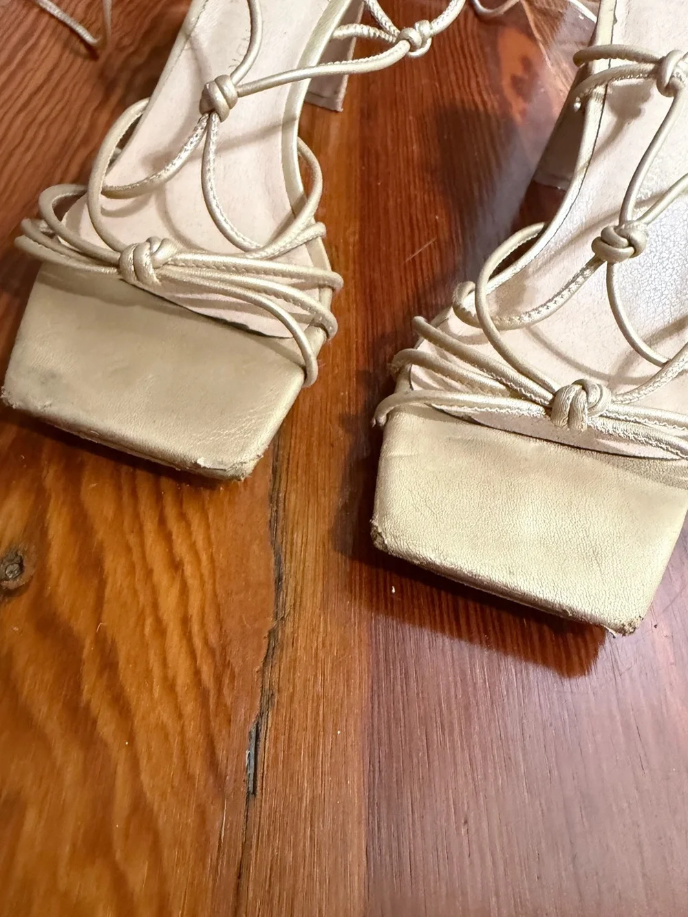 Chinese Laundry Yita Gold Strappy Heels
